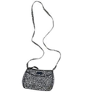 Vera Bradley Camocat Crossbody Purse Quilted Black White Adjustable Strap‎